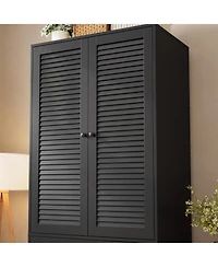 gaomon 70" Wardrobe Armoire Wooden Closet with 2 Doors and 3 Drawers, Bedroom Armoire with Hanging Rod Shelf, Large Capacity Storage Wardrobe Armoire