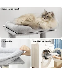 Aostirmotor 68" Multi-Level Cat Tree with Hammocks, Hanging Basket, Cat Cave and Scratching Posts, Plush Cat Tower for Indoor Cats