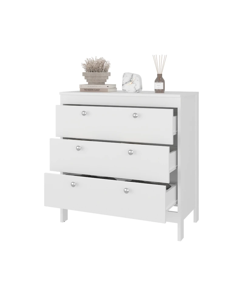 Fm Furniture Reti 3-Drawer Chest with Functional Storage and Modern Design