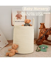 Gnuadz Woven Cotton Rope Laundry Hamper Storage Bin Gift Basket