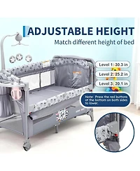 gaomon 4 in 1 Baby Bassinet and Playard with Changing Table and Toy Bar