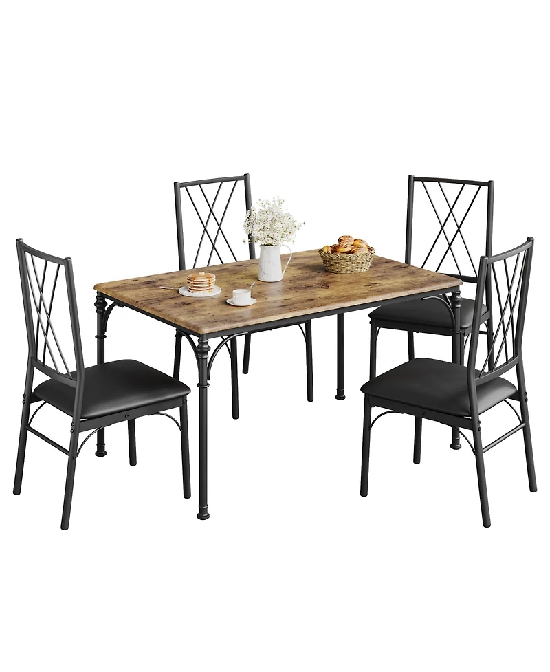 gaomon 5-Piece 4-Person Farmhouse Style Dining Table Set