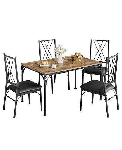 gaomon 5-Piece 4-Person Farmhouse Style Dining Table Set
