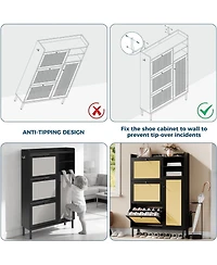 gaomon Freestanding Shoe Cabinet with 3 Flip Drawers and 5 Tier Shelves
