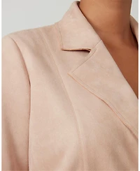 Estelle Plus Rosabella Faux Suede Notch Lapel Jacket