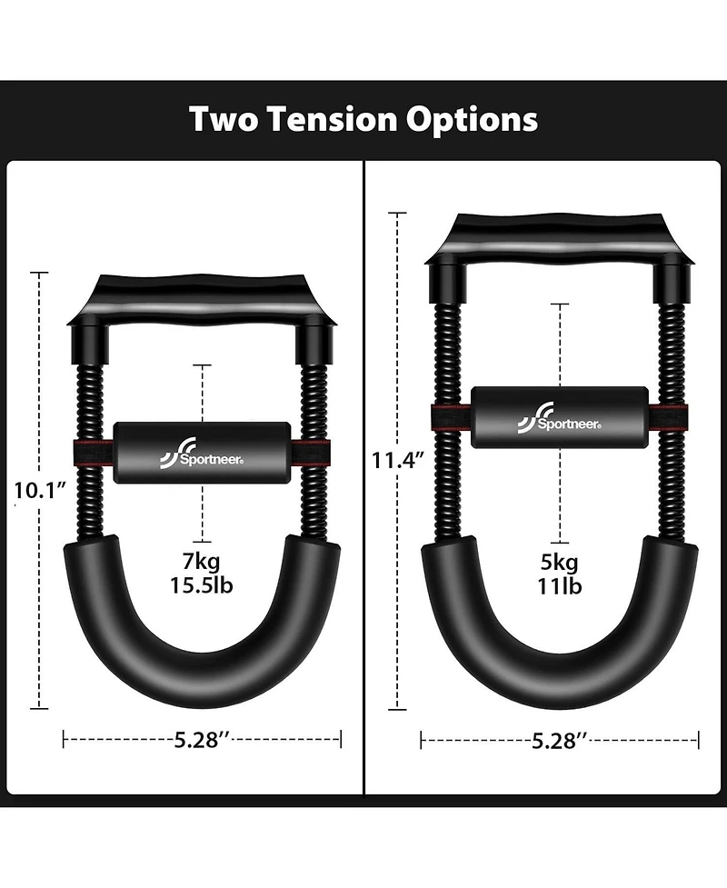 Sportneer Forearm Strengthener with Adjustable Tension Hand Developer Arm Grip Workout Strength Trainer for Home Gym Beginner