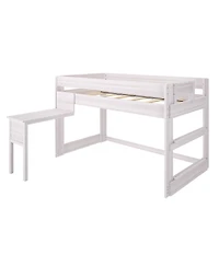Max & Lily Solid Wood Loft Bed with Desk, Modern Farmhouse High Twin For Kids