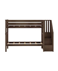 Max and Lily Bed Frame, Farmhouse Solid Wood Platform with Slatted Headboard