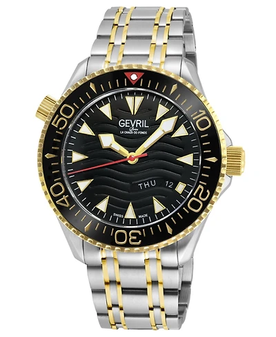 Gevril Men's Hudson Yards Swiss Automatic Two toned Ss Ipyg Bracelet Watch