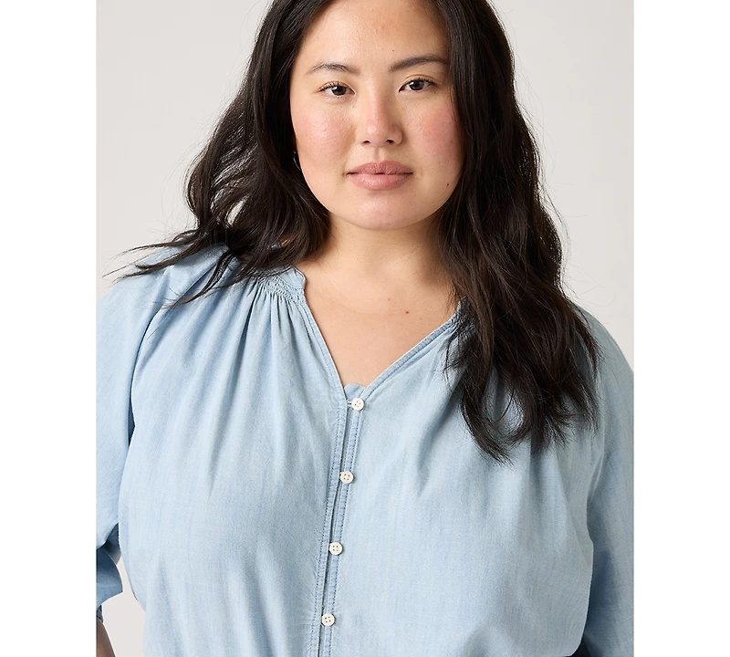 Levi's Plus Relaxed-Fit Button-Front Top