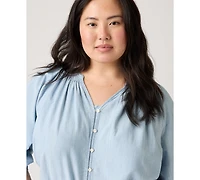 Levi's Plus Relaxed-Fit Button-Front Top