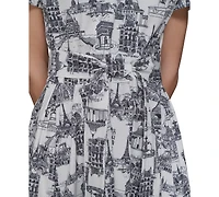Karl Lagerfeld Paris Women's Toile Tie-Waist Dress