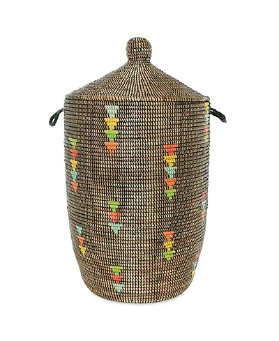 African Modern, Prism Triangles Slender Laurel Hamper Basket