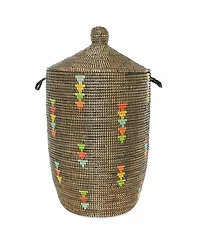 African Modern, Prism Triangles Slender Laurel Hamper Basket