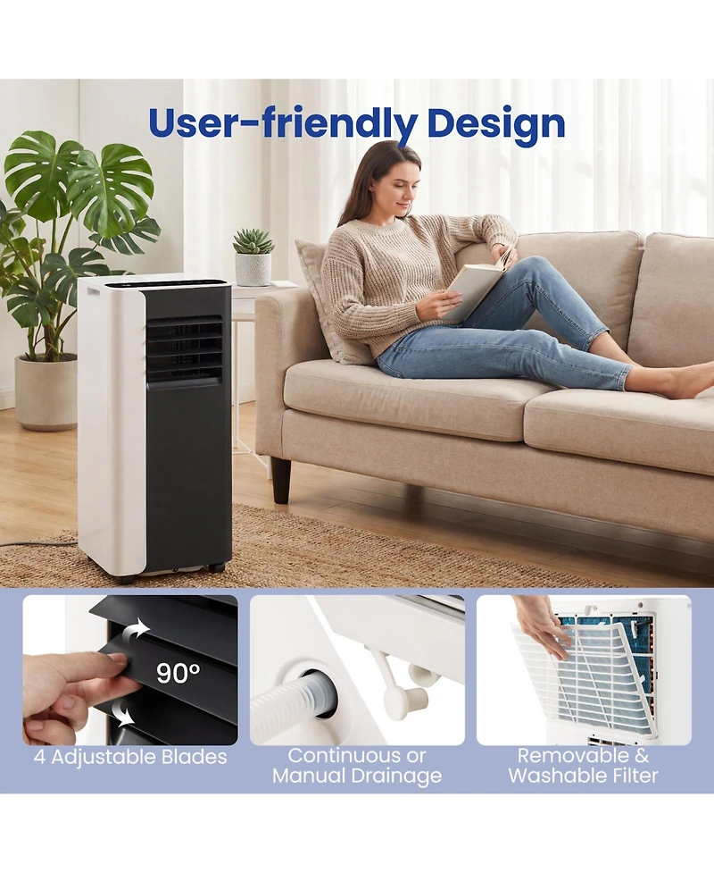 Mecale 10000 Btu Portable Air Conditioner 3-in-1 with 24H Timer