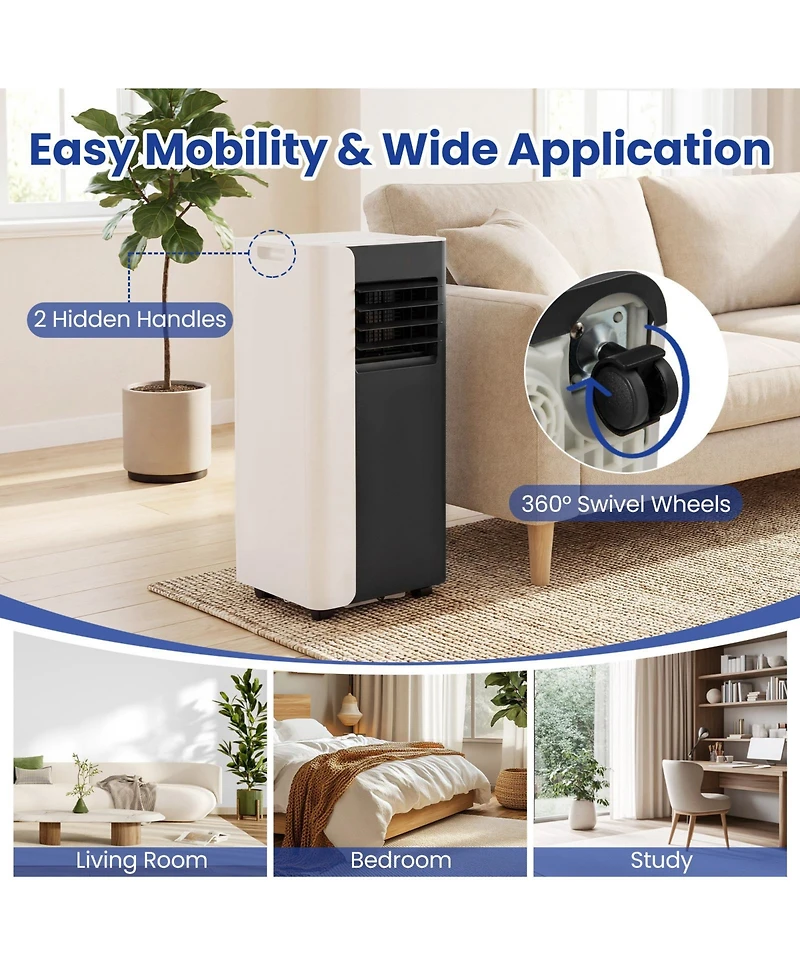 Mecale 10000 Btu Portable Air Conditioner 3-in-1 with 24H Timer