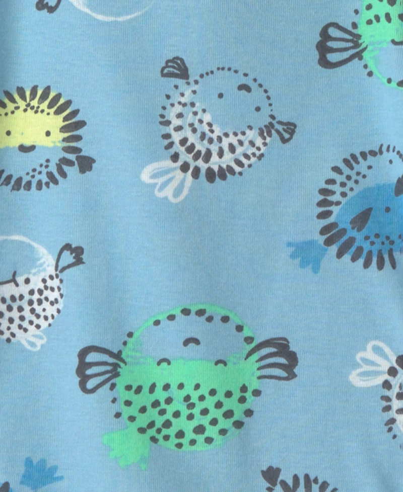 Carter's Toddler Girls' 2T-5T Pufferfish Short-Sleeve T-Shirt, Shorts and Pants Sleep Play, 4-Piece Set