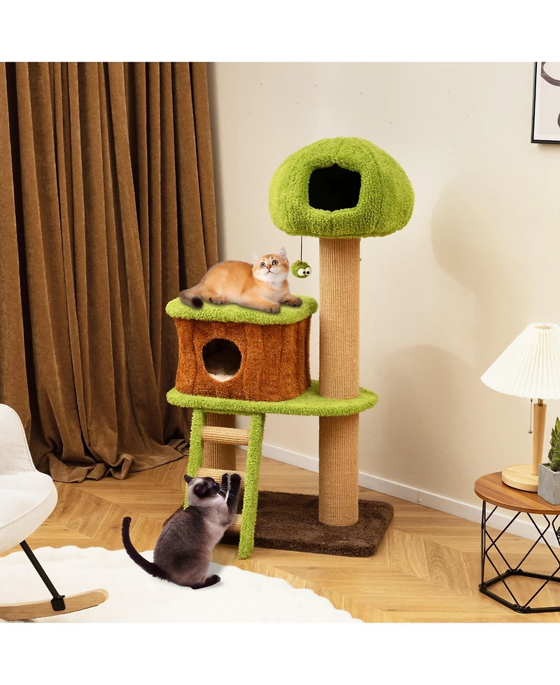 Cozito Cat Tree with Mushroom Nest Condo and Climbing Ladder