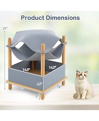 Cozito Cat House 2-Tier Wooden with Semi-Enclosed Condo