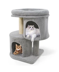 Cozito Cat Tower 26 inch with Padded Plush Perch and Dual Condos