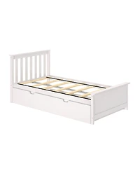 Max & Lily Bed Frame with Trundle, Classic Solid Wood Platform Storage
