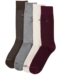Calvin Klein Men's Flat Knit Crew Socks, 4-Pack