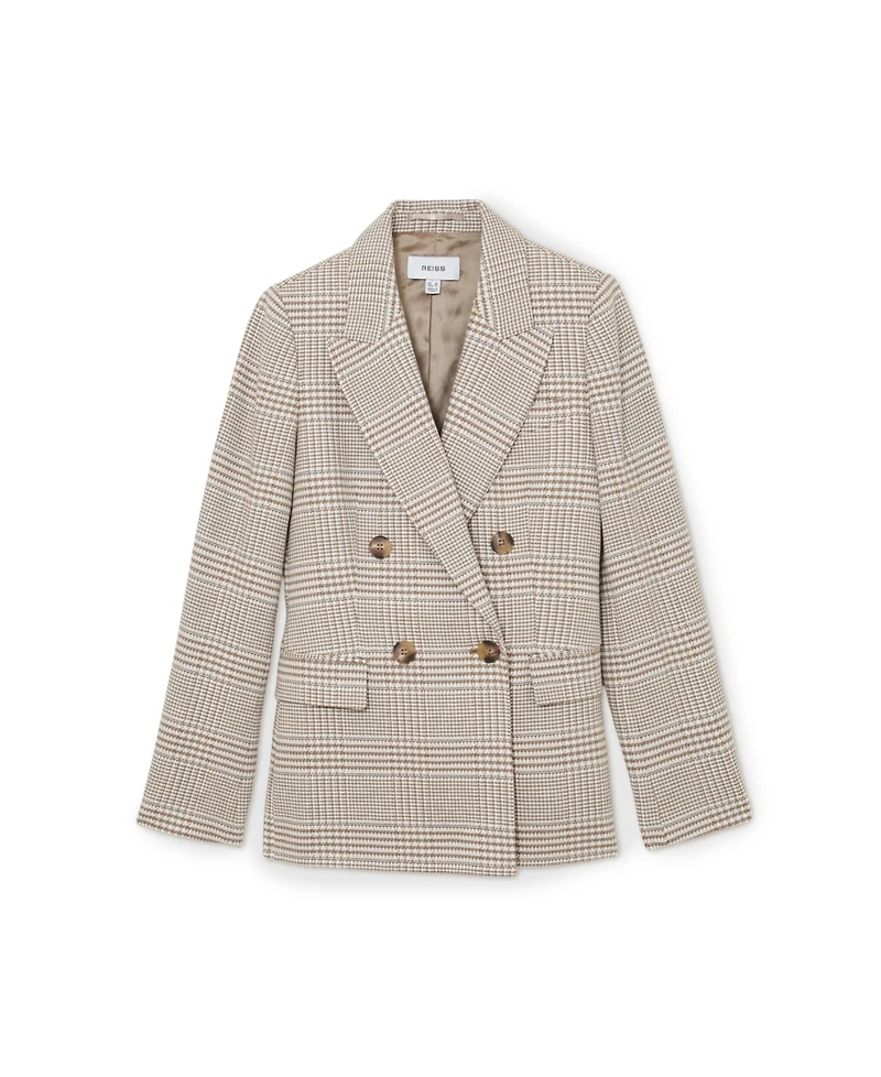Reiss Women's Double-Breasted Check Blazer