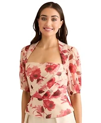 Muse Womens Pleated Square Neck Corset Top