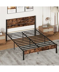 Slickblue Modern Bed Frame with Tall Headboard Mute Bar Structure for Quiet Stability