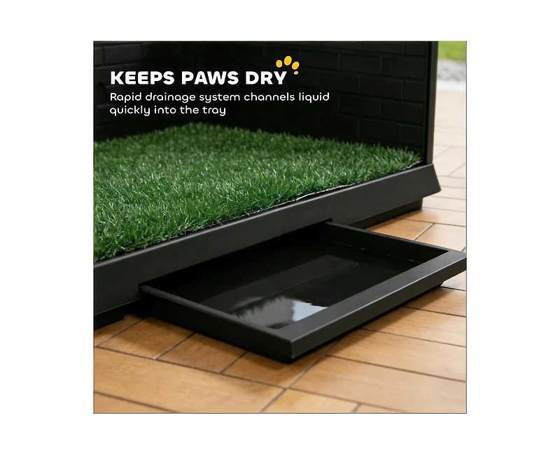 Aostirmotor Pet Toilet,Dog Grass Pad with Semi-Enclosed Walls