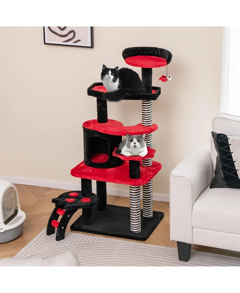 Cozito Cat Tree Gothic Style with Cat Bed Condo and Sisal Posts
