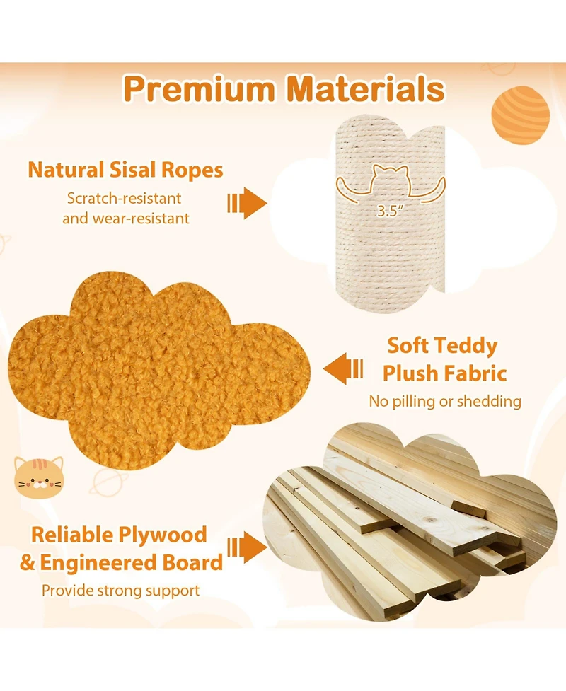 Cozito Cat Tree 49 inch with Ufo Perch Space Capsule Sisal Posts