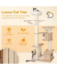 Cozito Cat Tree 69 inch with Cozy Perch and Washable Plush Cushions
