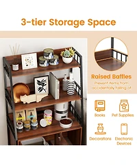 Cozito Cat Litter Box Enclosure 52 in Charging Station Walnut