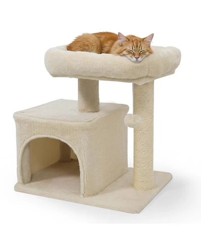 Cozito Cat Tree 19.5 in Small with Large Padded Plush Perch