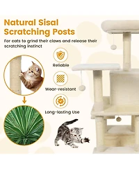 Cozito Cat Tree 58 in Soft Plush Multi-Level with Top Perch
