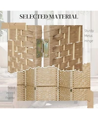 Rainsken 8 Panel Wave Fiber Folding Freestanding Room Divider Privacy Screen