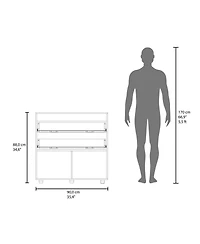 Fm Furniture Vangoh Modern Storage Cabinet with Drawers and Concealed Storage