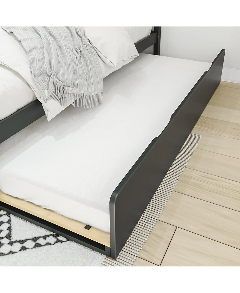Max & Lily Scandinavian Full-Size Bed with Twin-Size Trundle