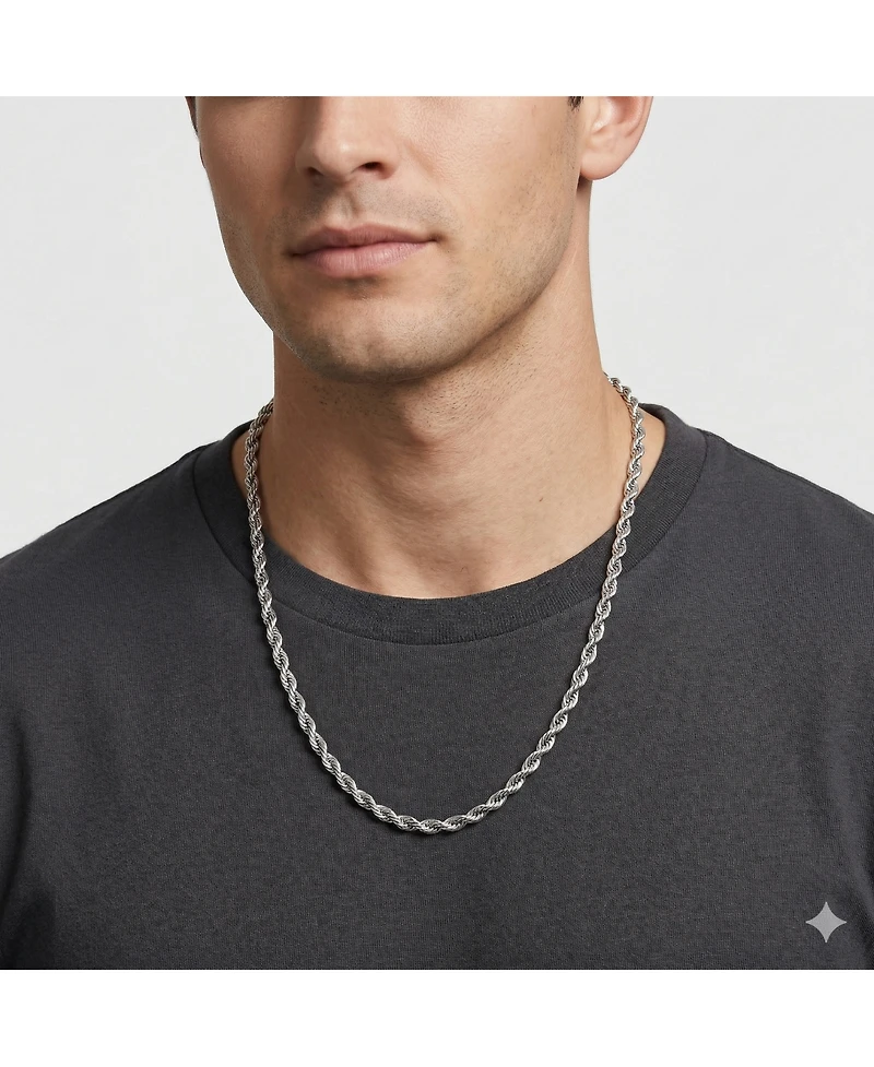 Metallo Stainless Steel, 20" Unisex Rope Chain Necklace