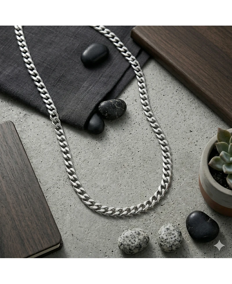 Metallo Stainless Steel, 20" Unisex Cuban Chain Necklace