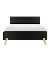 Max & Lily Bed Frame, Mid-Century Modern Solid Wood Platform for Kids, Strong Slat Support, No Box Spring Needed