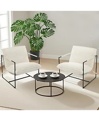 gaomon Sling Accent Chair for Living Room,Modern Metal Framed Cozy Armchair,Upholstered Living Room Chairs with Shredded Foam Cushioning,Lounge Chair