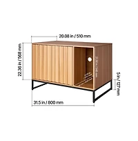 Sugift Cat Litter Box Enclosure Furniture 31.5 in Hidden Litter Box Cabinet with Scratch Pad