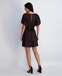 Kensie Women's Short-Sleeve V-Neck Dress