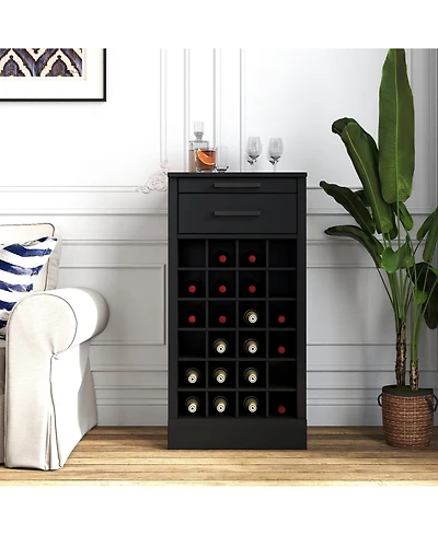 Flynama Bar Cabinet with 6 Cabinets 24 Wine Rack