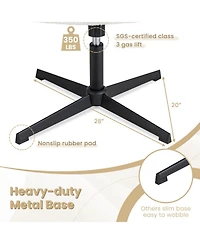 Gouun Metal Frame Armless Cross-Legged Office Chair with Adjustable Height