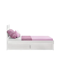 Max & Lily Solid Wood Farmhouse Twin Bed with Plank Headboard and Storage Drawers
