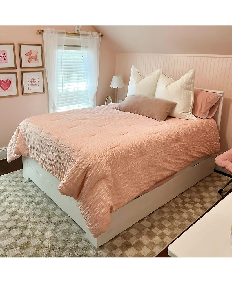 Max & Lily Full Bed Frame with Storage Drawers, Solid Wood Platform for Kids