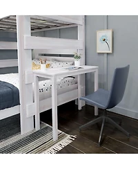 Max & Lily Farmhouse Twin over Full L-Shaped Bunk Bed with Desk, Driftwood